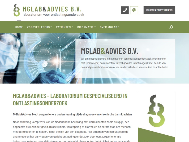 Homepage MGlab & Advies B.V.