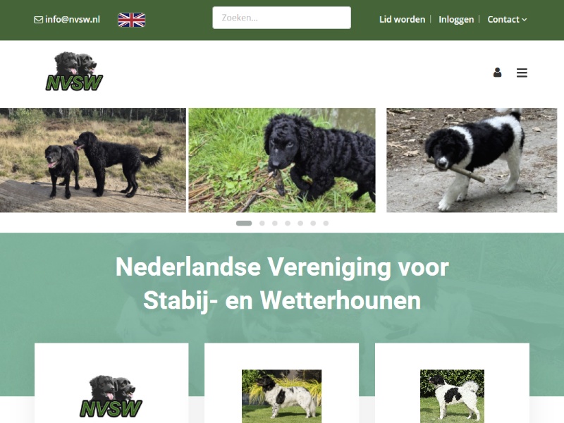 Homepage Nederlandse Vereniging voor Stabij- en Wetterhounen